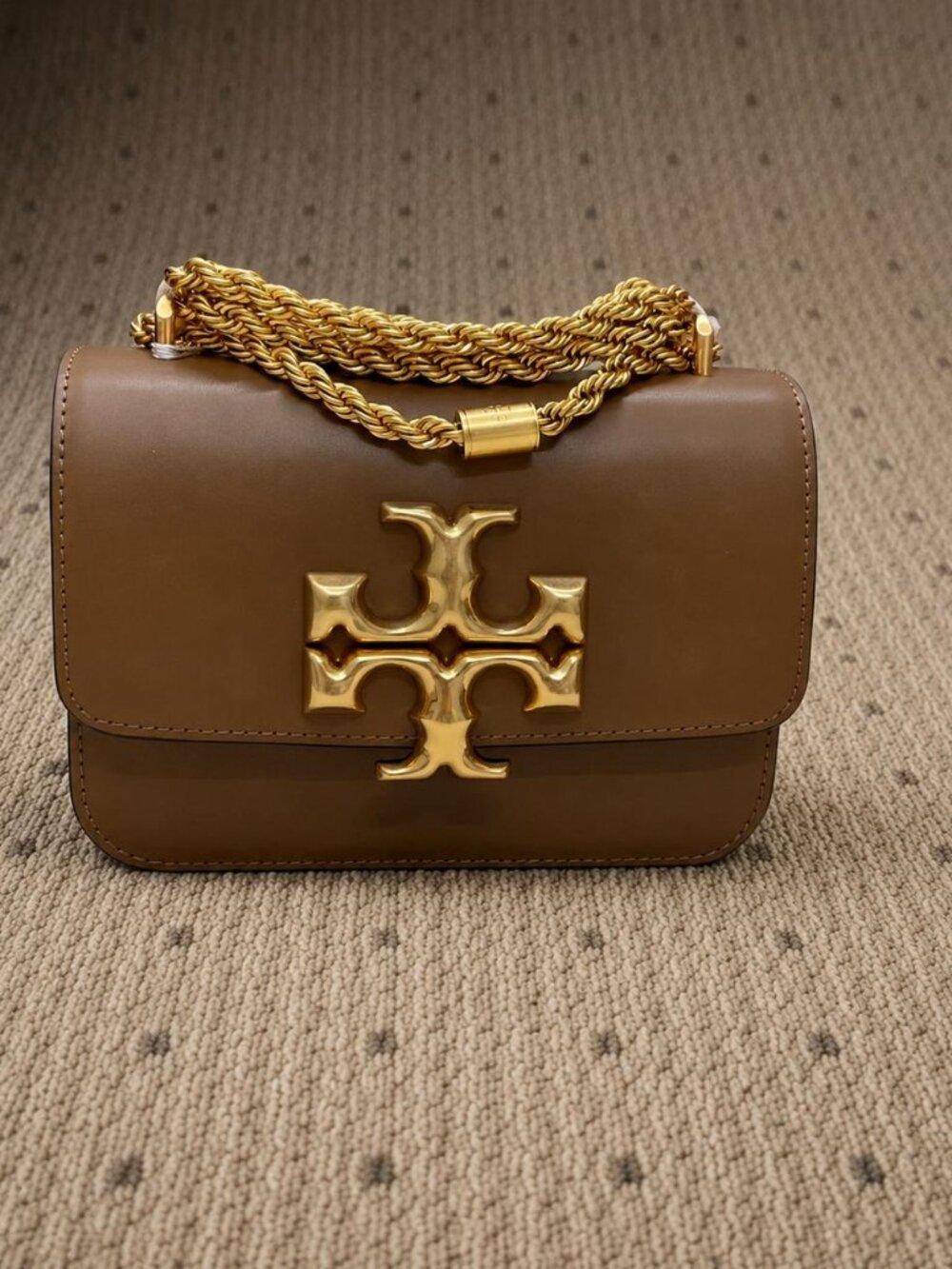 Brown Tory Burch Eleanor Convertible Shoulder Bag